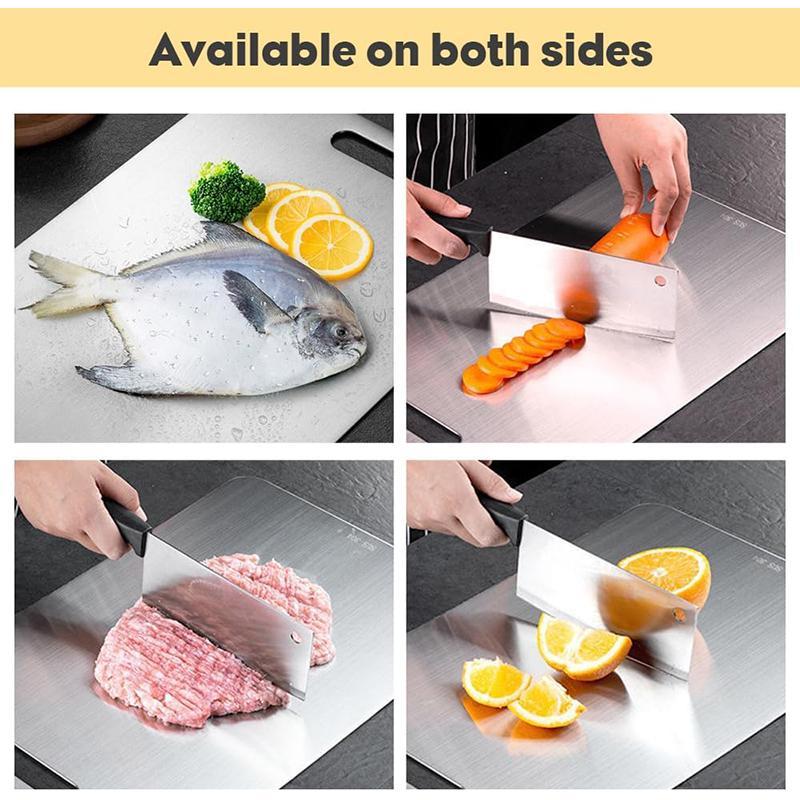 🏆Best Gifts⚡ Premium Stainless Steel Double Sided Chopping Board