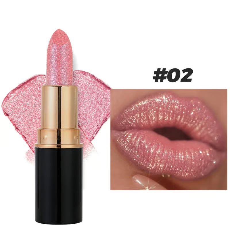 💋 Diamond Lip Gloss Glitter Lipstick Waterproof Long Lasting