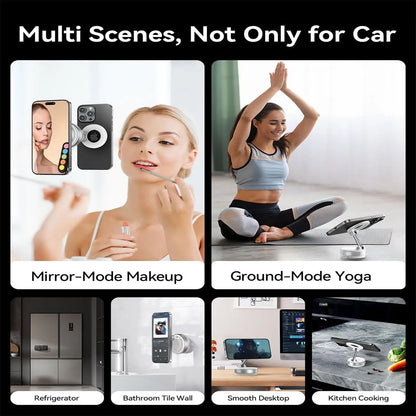 🏆#1 Bestselling🏆 Magnetic Car Phone Mount – 360° Works on Car Dash, Desk, or Bathroom Wall, Ultra Compact Design (No Charging)
