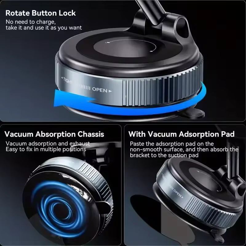 🏆#1 Bestselling🏆 Magnetic Car Phone Mount – 360° Works on Car Dash, Desk, or Bathroom Wall, Ultra Compact Design (No Charging)