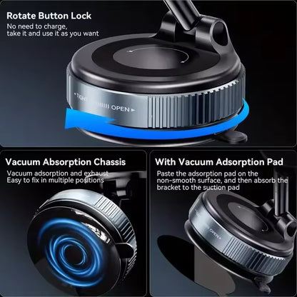 🏆#1 Bestselling🏆 Magnetic Car Phone Mount – 360° Works on Car Dash, Desk, or Bathroom Wall, Ultra Compact Design (No Charging)