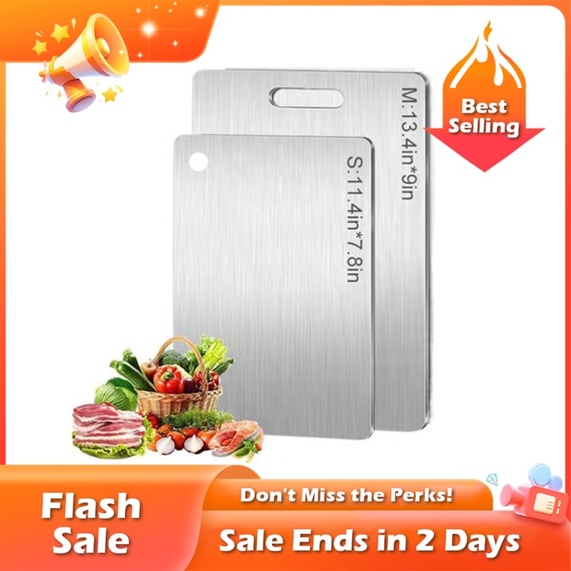 🏆Best Gifts⚡ Premium Stainless Steel Double Sided Chopping Board