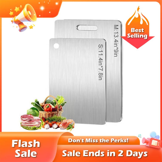 🏆Best Gifts⚡ Premium Stainless Steel Double Sided Chopping Board